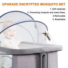 Universal Mosquito Net for Travel Cot, Foldable Baby Mosquito Net for Bedside Crib with Noiseless Zipper, Expansion Cat Net for Cot Sleeper Crib, Quic