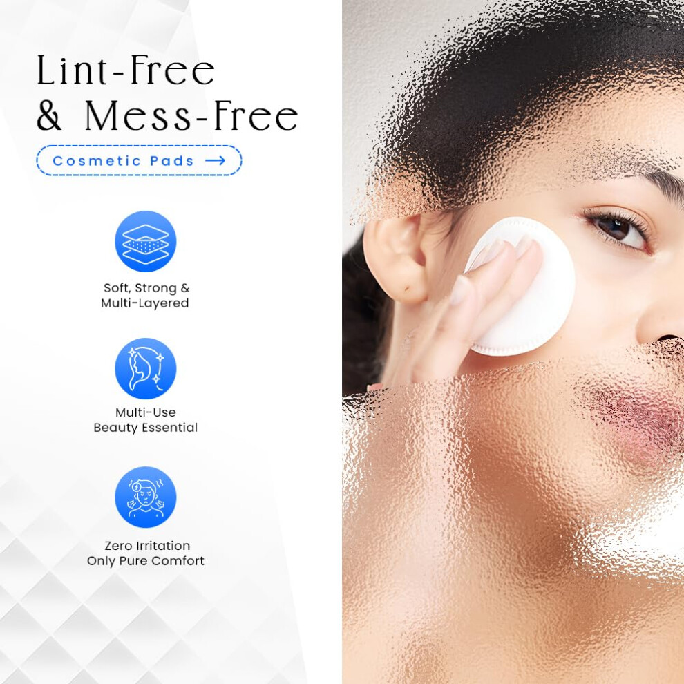 Zopper 400 Cosmetic Pads Lint-Free 100% Pure Cotton Wool Soft Absorbent Gentle On Skin Ideal For Makeup Removal Skincare Nail Care (80 Packs Of 5)
