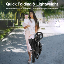 Kakbgee Leather 3in1 Travel System Foldable Pram OneClick Folding Stro