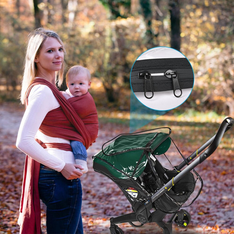 Aolso Baby Stroller Raincover Compatible With Doona Stroller, Baby Stroller Transparent Pvc Rain Cover, Stroller Carrier Travel Raincover Accessory F