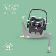 Maxi-Cosi Pebble 360 i-Size, Baby Car Seat, 360 Car Seat Newborn, 0-15 Months (40-83 cm), One-Hand Rotation, ClimaFlow, Easy-in Harness, G-Cell Side