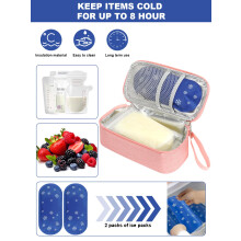 YOUSHARES Breastmilk Cooler Bag - Breast Milk Cooler Travel Bag with Real-Time Temperature Display, Breast Milk Storage Bag with 2 Ice Pack, Small Co