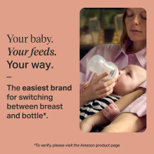 Tommee Tippee Natural Start Baby Bottles for 0m+, Pack of 6 260ml Baby Bottles, with Slow Flow Breast-Like Teat for a Natural Latch, Self-Sterilising