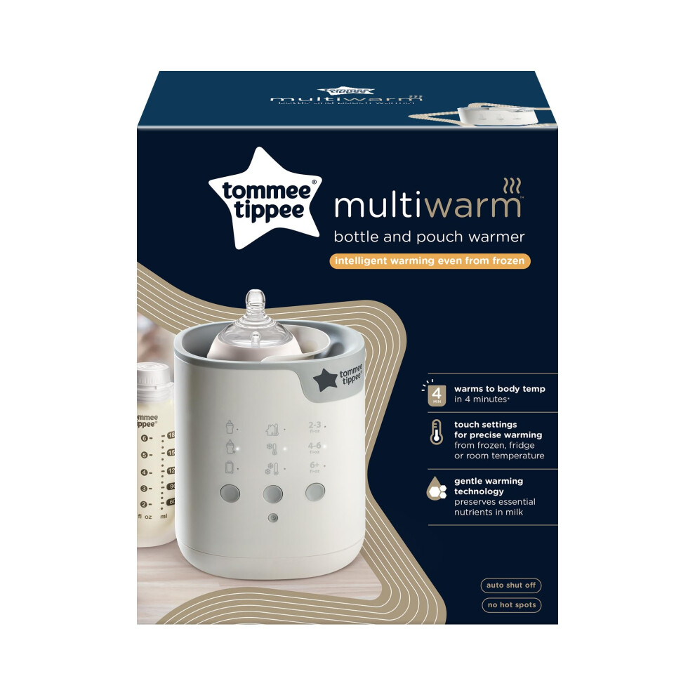 Tommee Tippee Multiwarm Bottle And Pouch Warmer, Warms Baby Feeds To Body Temperature In Minutes, Automatic Timer, White