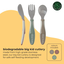Vital Baby NOURISH Big Kid Cutlery Stainless Steel Toddler Cutlery Se