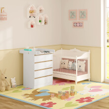 WOLTU Baby Changing Table with 4 Drawers Dresser Unit for Nursery and
