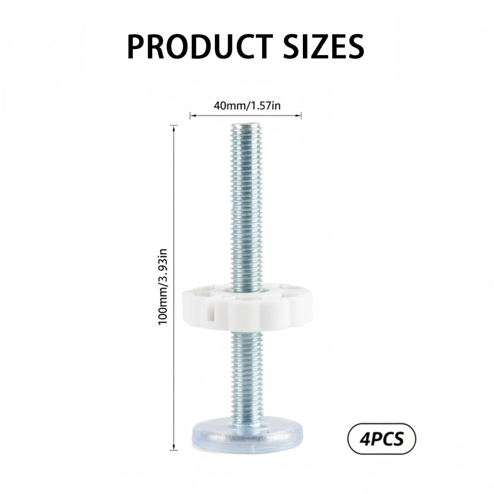 Xiangjunly 4 Pack Stair Gate Spindle Bolts M10 X 100Mm Pressure Fit Replacement S