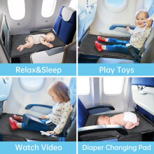 Zyphoria Toddler Airplane Travel Bed, Airplane Seat Extender for Kids, Plane Must Have for Toddlers, Baby Travel Essentials for Flying, Portable Trav