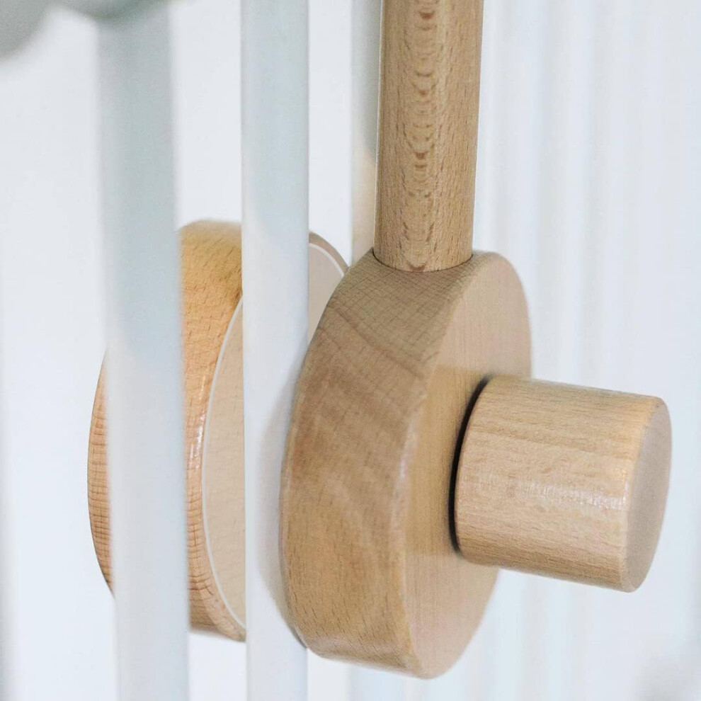 Sorrel + Fern Baby Cot Mobile Arm - Wooden Baby Mobile Hanger For Crib (31 Inch, 100% Natural Beech Wood) Strong Anti Slip - Nursery Decor & Gift Accessories (Orig