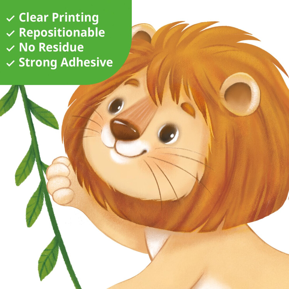 Decowall Jungle Animal Wall Stickers Safari Wall Decals Tree Branch Removable Peel And Stick Nursery Decals Baby Kids Room Home Decor Giraffe Lion El