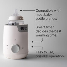 Tommee Tippee Easiwarm Bottle Warmer, White, Warms Breast Milk to Body Temperature in 4 Minutes, with Automatic Timer and One-Dial Operation
