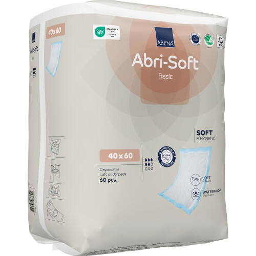 ABENA Abri-Soft Basic Disposable Underpad 40 x 60 cm 800 ml Pack of 60 2