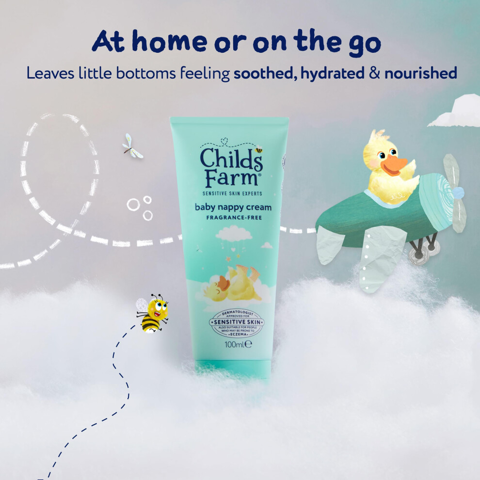 Childs Farm Baby Nappy Cream, Fragrance Free | Soothing, Moisturising & Hydrating | Suitable For Newborns With Dry, Sensitive & Eczema-Prone Skin, 10