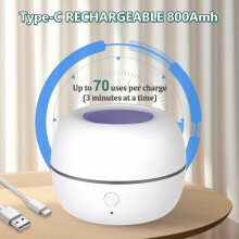 Dummy Uv Steriliser Portable,Kills 99% of Germs in 3 Mins by 4 Uv Lights,Type-C Rechargeable,for Baby Pacifiers,Dentures and Orthodontics