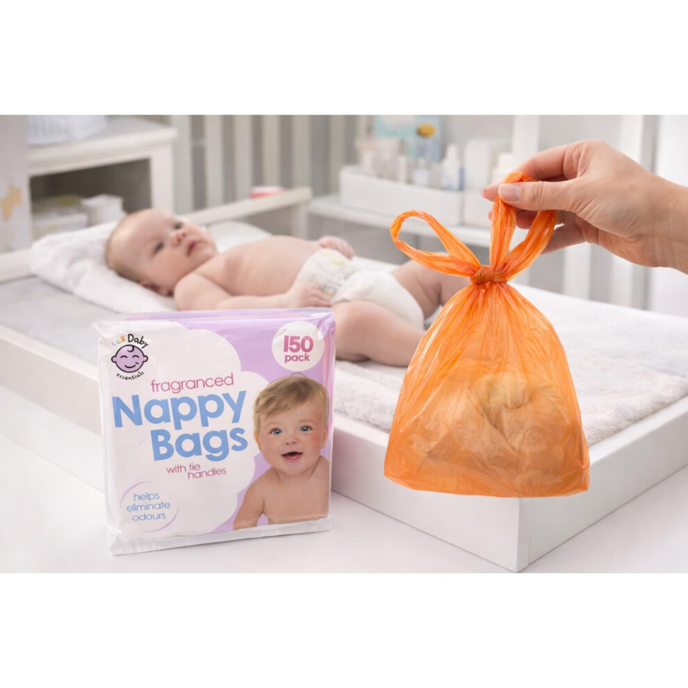 Fragranced Nappy Bags, 150 Count, Scented, HDPE, Purple, Waste Bags
