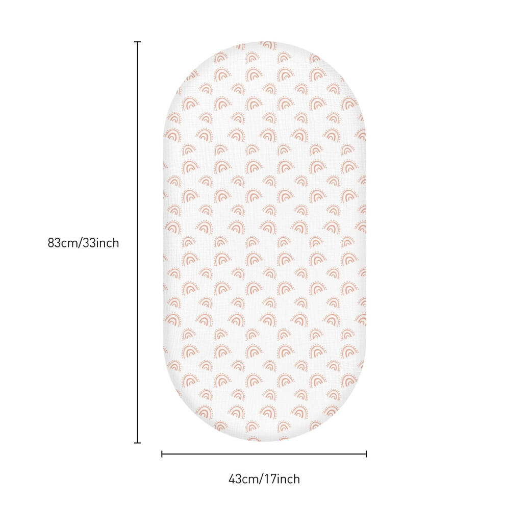 Soarwg Kids Fitted Crib Sheets 2-Pack 83X43cm: For Newborns, 100% Muslin Cotton. Fits Moses Baskets/Bassinets. Pattern: Radiant Rainbow.