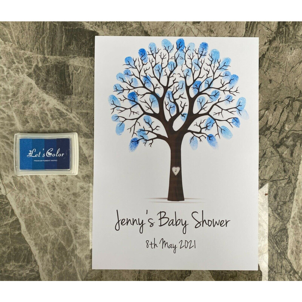 My Pretty Little Gifts Personalised Baby Shower Fingerprint Tree Guest Book Game Decoration