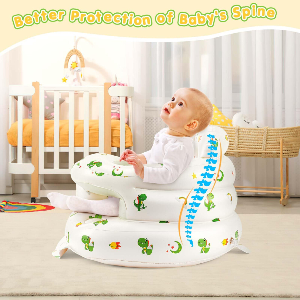 Inflatable Baby Chair, Baby Inflatable Seat For Babies 3 Months And Up, Built In Air Pump Infant Back Support Sofa Toddler Chair For Sitting Up, Baby Xstarg