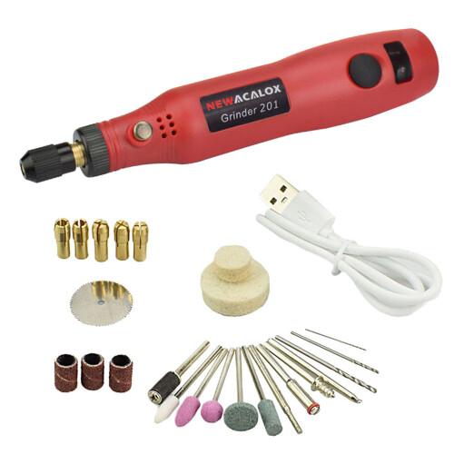 10W Hobby   Drill Grinder Rotary Tool Set Modeling Polishing Drilling - Red