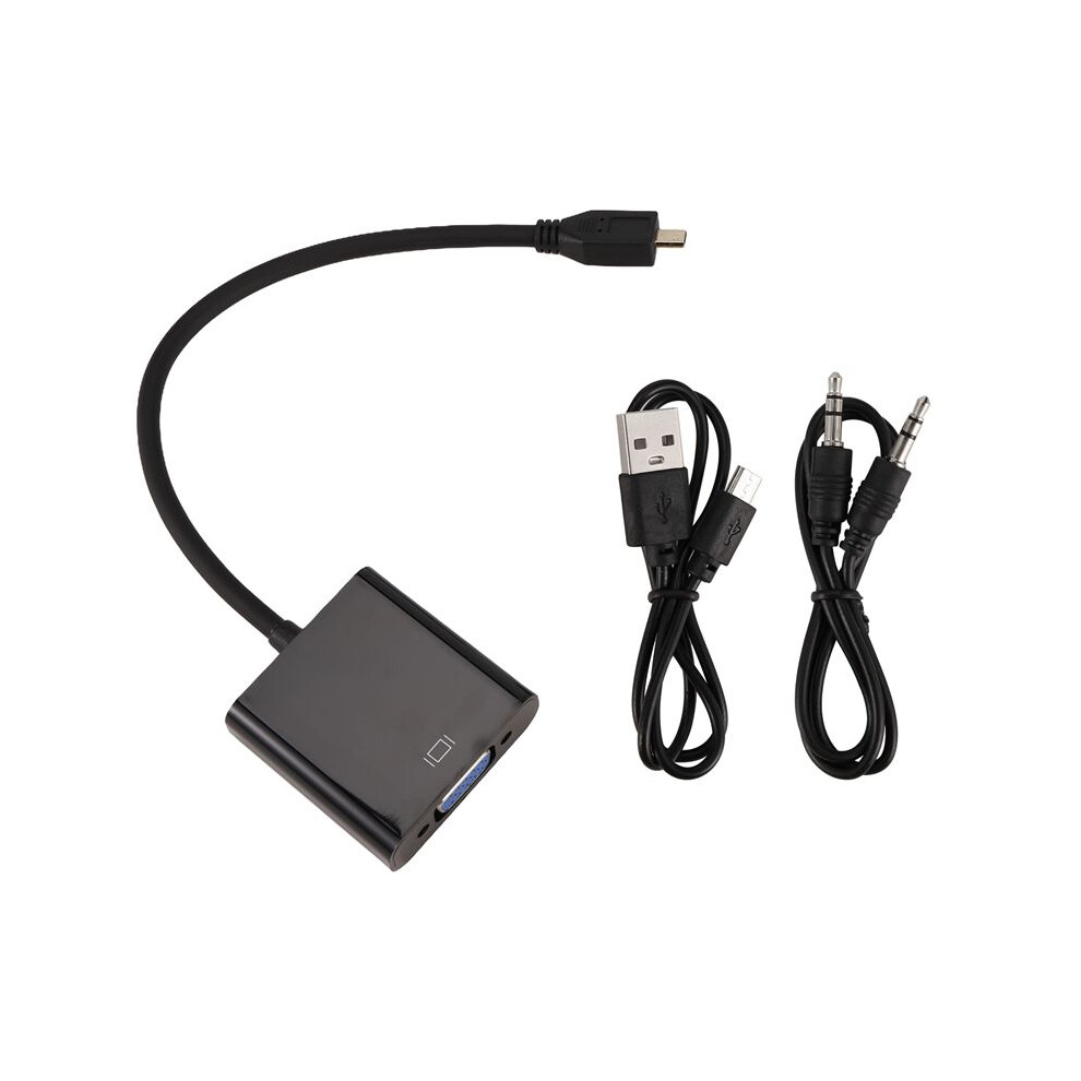 Micro- To Vga Adapter Cable 1080P Video Converter With Audio Jack Usb Power Cable For Camera Raspberry Pi 4 4712139565034