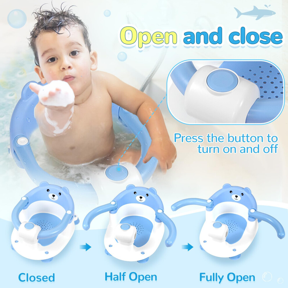 Zeplalory Baby Bath Seat For Babies 6 Months Plus, Toddler Bath Seats For Infant & Newborn, Baby Sit Up Chair With 4 Non-Slip Suction Cups