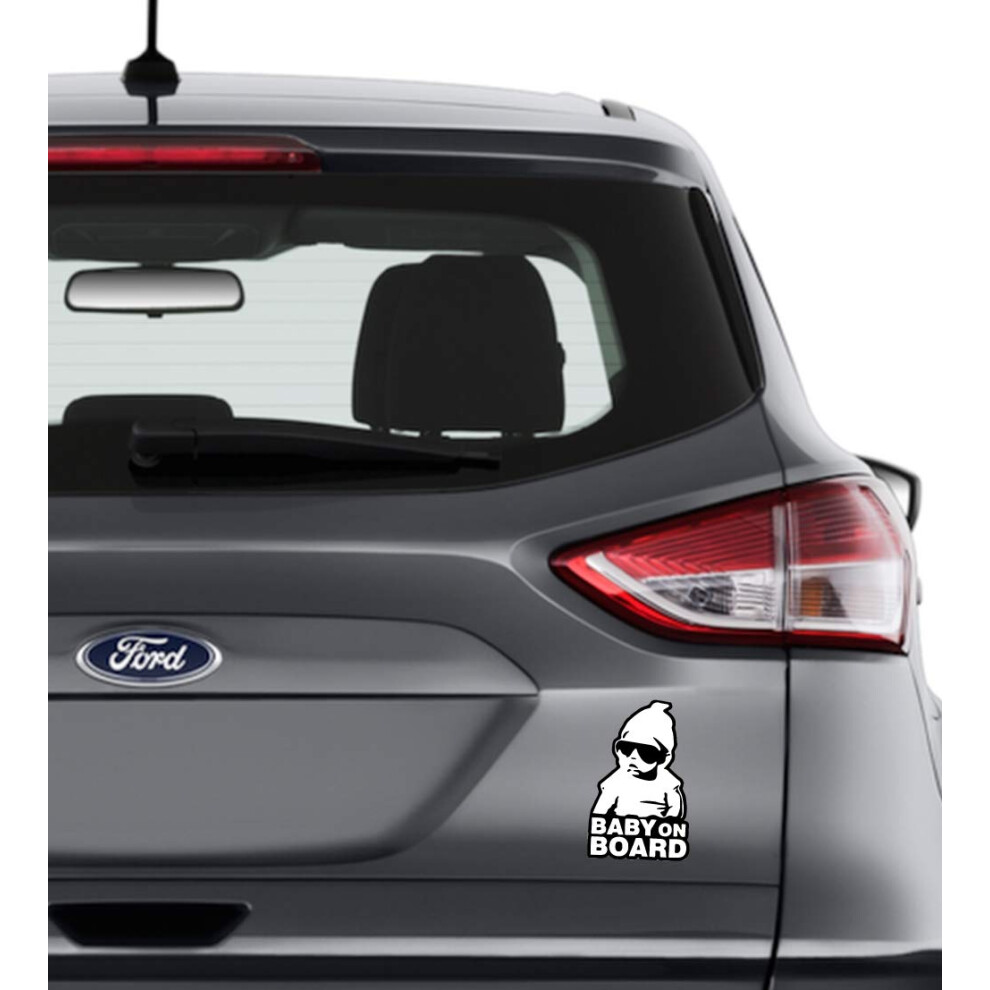 Decal World Baby On Board Sign Vinyl Car Sticker | Single Or 2 Pack | Easy To Apply And Remove | Weatherproof | Funny Cool Novelty (1) 5006005531056