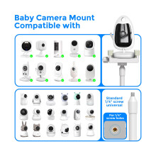 Flexible Baby Camera Mount Bracket for GHB/HelloBaby Monitor,Babyphone Accessories Stand for VTech/Momcozy/Boifun/Babystar/ieGeek/Blemil/Jeeber/Phili
