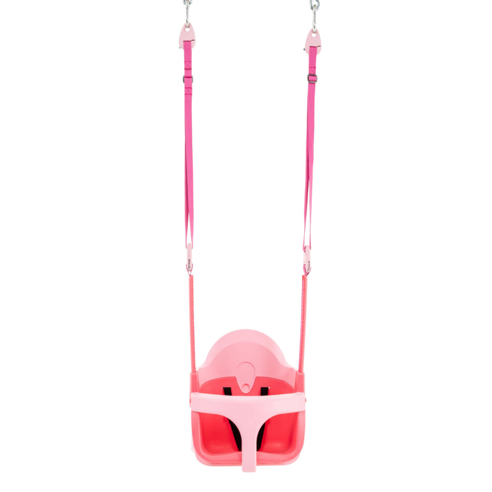 Toys Quadpod 4-In-1 Growable Outdoor Baby Seat With Adjustable Ropes And Safety Strap, Toddler Swing For Gardens And Playgrounds, Kids 6 Mon Pink Tp