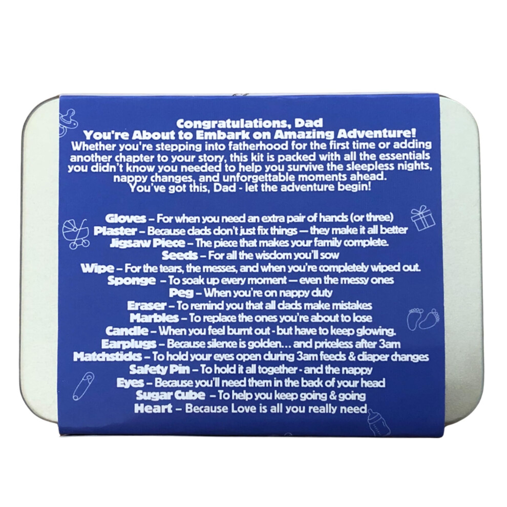 Daddy To Be Survival Kit Gift – New Dad Gifts – Unique Present For Expecting Fathers, Baby Shower, First-Time Dads Or New Parents Survival Kit In A Tin