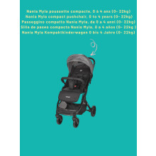Nania Myla, Compact Cane Stroller, 0 to 4 Years (22kg Max), Lightweight (7.5 kg), Urban Stroller, One-Hand Incline to Reclining Position, Large Stora