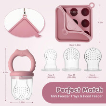 Baby Fruit Feeder Ice Lolly Moulds Set, Fruit Feeder for Babies Teething Relief, Baby Food Feeder for Safe Infant Self Feeding, Includes 3 Extra Food