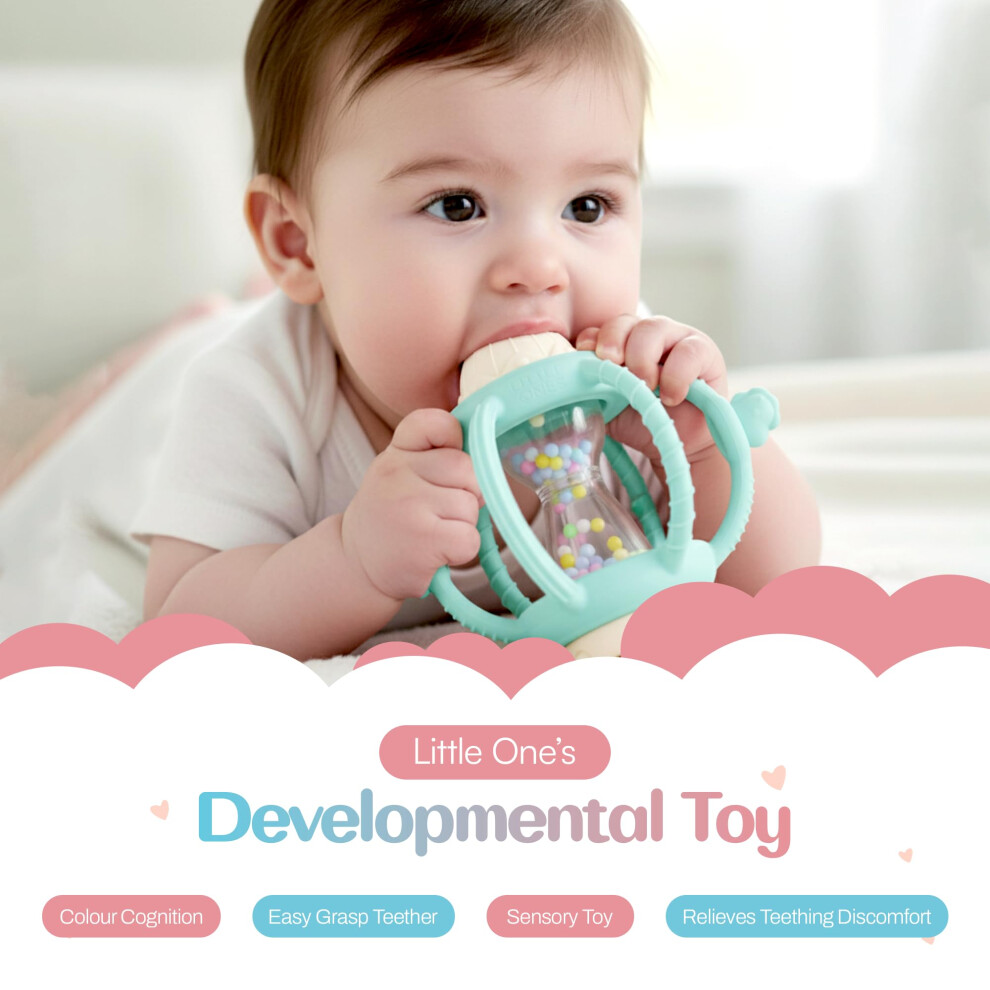 3 In 1 Baby Pacifier Rattle Toys For Babies 0-6 Months Soothers Up To 12 Months – Non-Bpa Silicone Gentle Teething Toys For Baby With Ha Little Ones