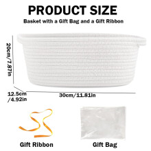 Hamper Baskets for Gifts Empty,Woven Gift Basket Hamper Kit with Gift Bag,Ribbon,Cat Dog Toy Storage Basket for Baby Shower Wedding Birthday Easter G