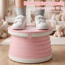 DRERIO Folding Travel Potty Portable Toddler Toilet Potty,Child's Training Seat Carry Potty with a Buckle and Handle, Weight Capacity 60 kg for Kids,