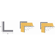Light Gray Plastic PVC Corner 90 Degree 1 Meters Angle Trim Wall Edge Protector Various Sizes Cezar by TMW Profiles (30mm x 30mm x 1M)