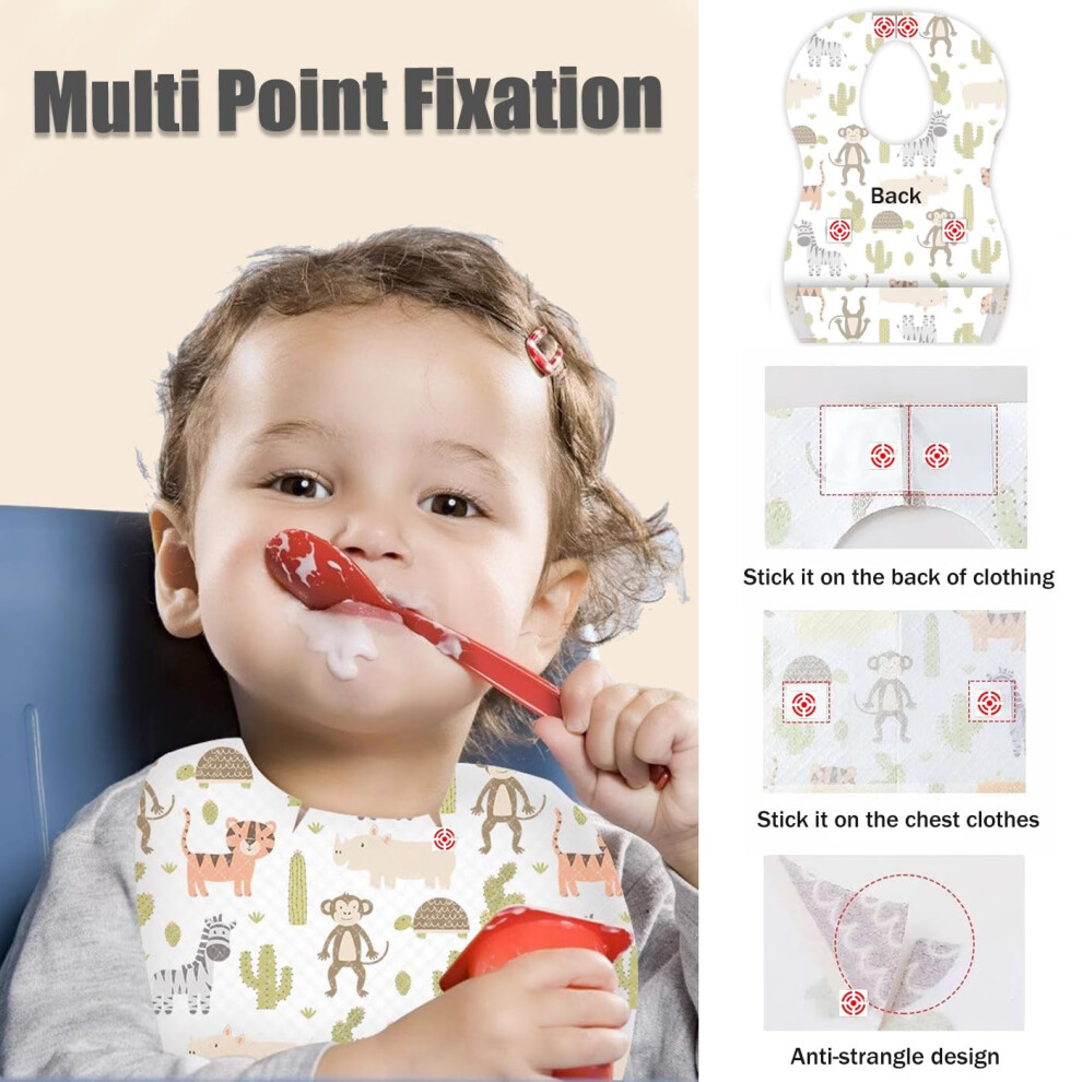 Disposable Bibs 50 Pcs Baby Bibs Waterproof Travel Feeding Bibs With Food Catcher Pocket Portable For Boys Girls Home Outdoor Use Individual P Kamhbe