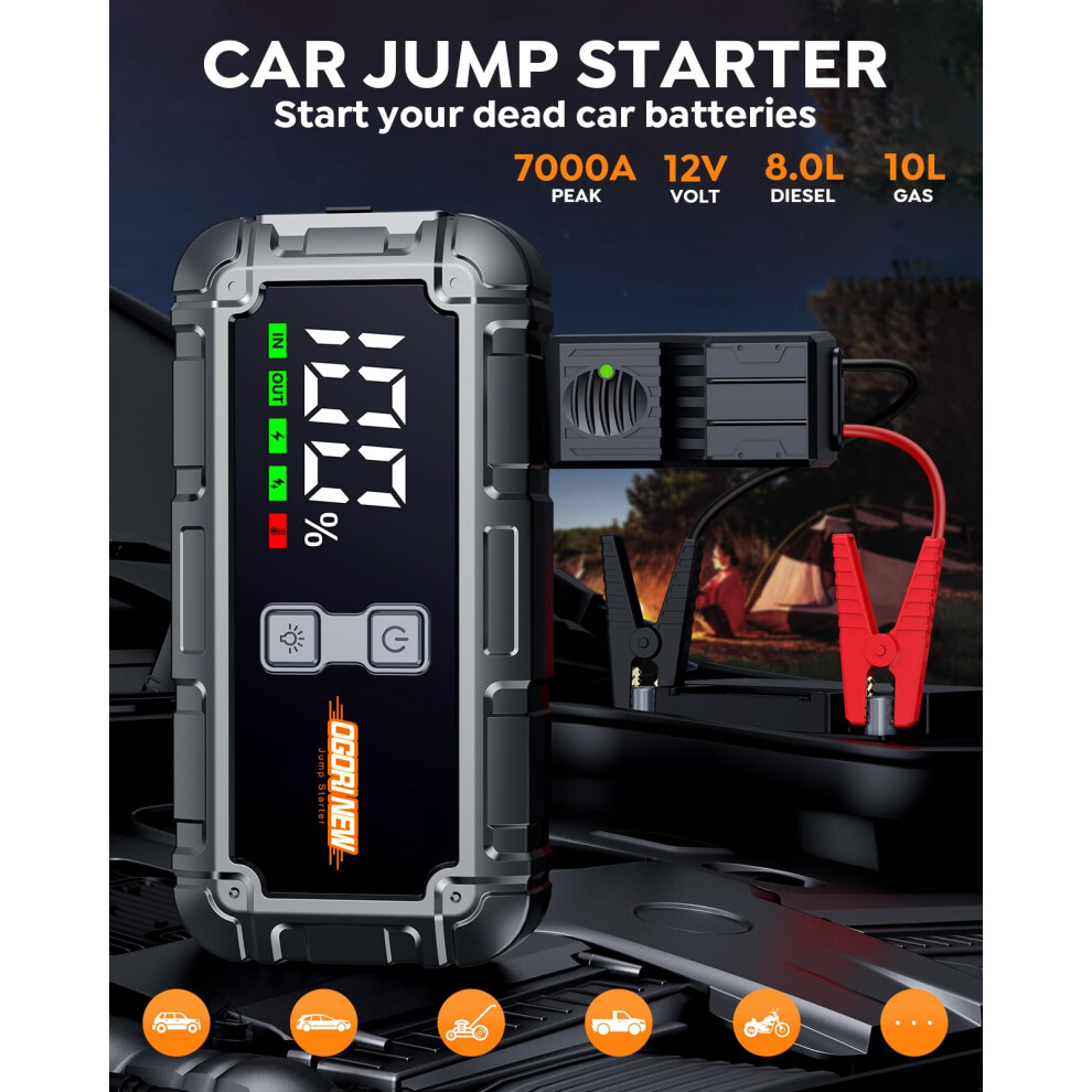 Jump Starter Power Pack, 7000A Car Battery Booster Jump Starter And 5003416289637