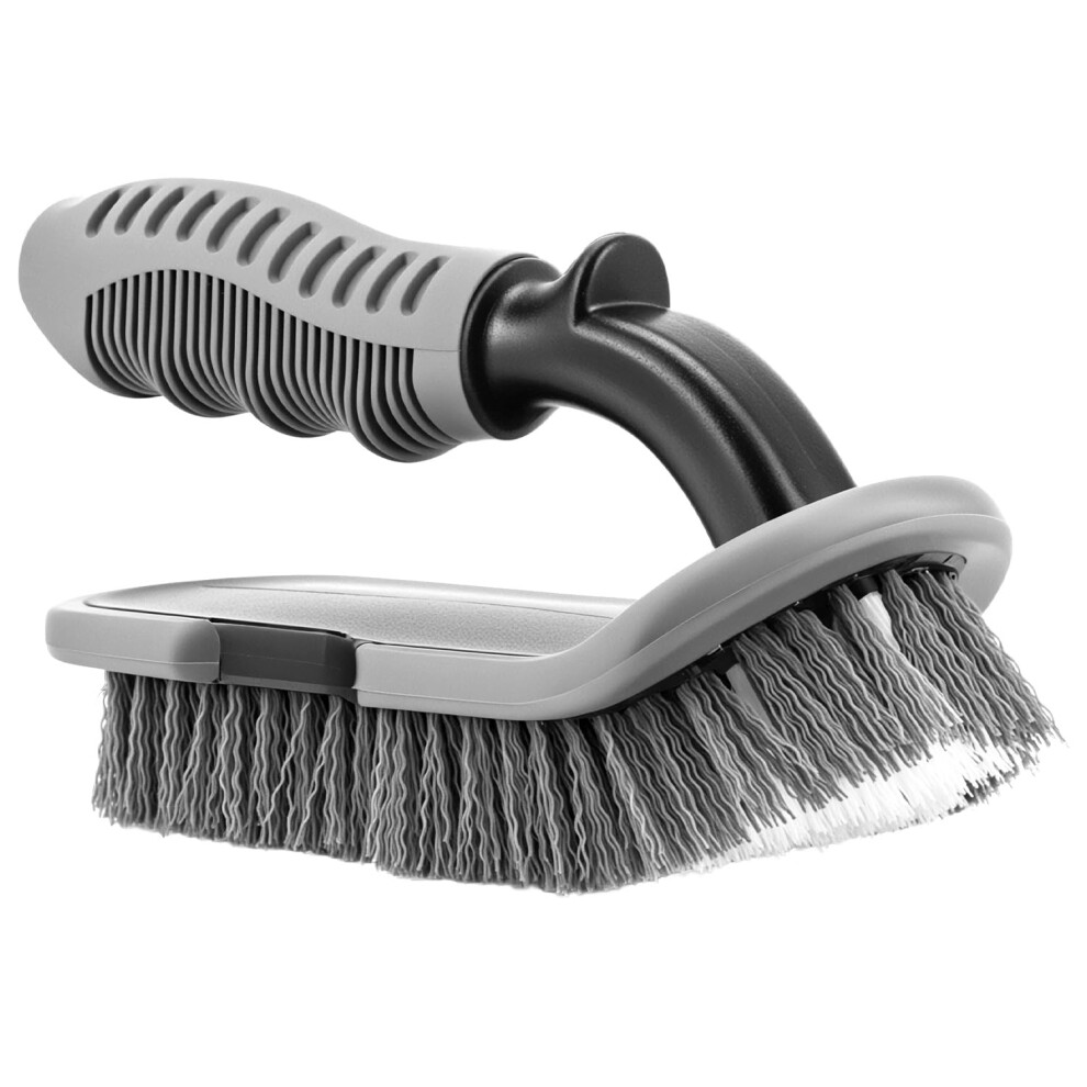 Qwork Stiff Bristle Carpet Cleaning Brush Floor Scrubbing Brush With Ergonomic Handle For Car And Household Interior 5008387714904