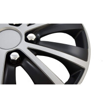 UKB4C Alloy Look Wheel Trims | Set of 4 Hub Caps | Black & Silver