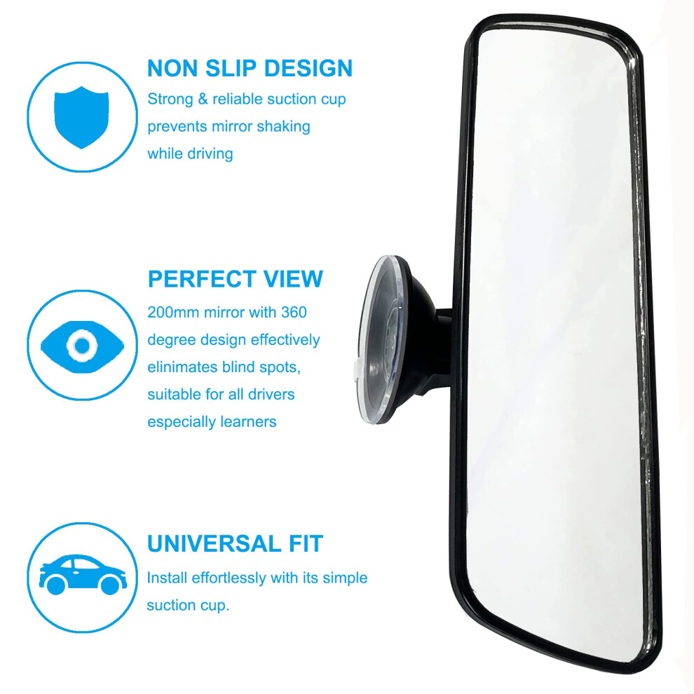 Kitbest Rear View Mirror For Driving Test, Driving Instructor Mirror, Extra Second Interior Car Rearview Mirrors For Instructor Examiner Passenger Le 5004749603411