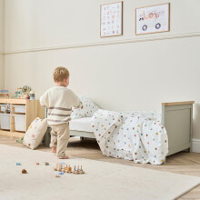 Tutti Bambini Misha Baby Cot Bed (0-6+ yrs) 140x70cm - 3-in-1 Newborn Cot, Toddler Bed & Toddler Sofa with 3 Mattress Height Levels, 46kg, (Sage & Go