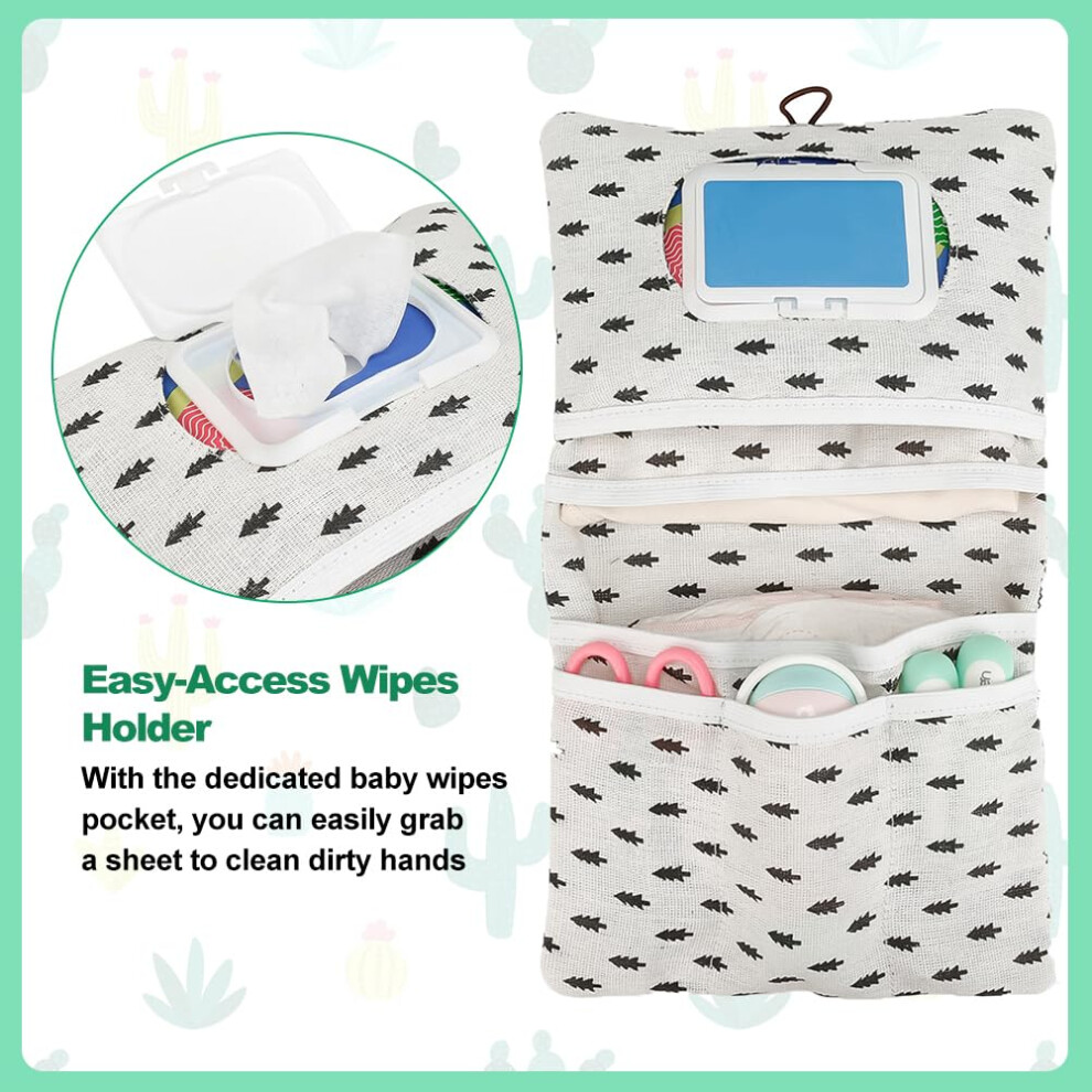 Nappy Bag Organiser, Portable And Reusable Nappy Pouch For Mom Diaper Bag Organiser For Diapers Wet Wipes (Cactus) Swirlcolor