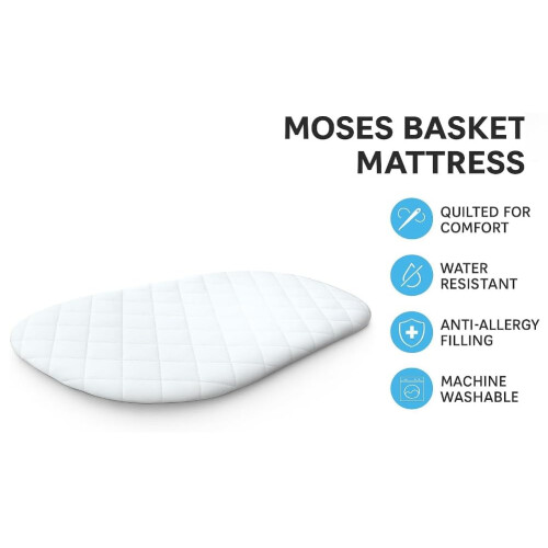 KD HOME EVERYTHING YOU NEED Moses Basket Mattress, Oval Shape, Extra Thick, Comf 1