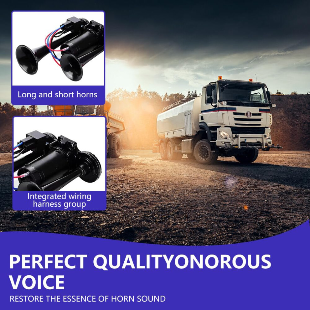 Gobesty Air Horn 12V, 600Db Super Loud Car Horn, Double Tube Train 5008122843487