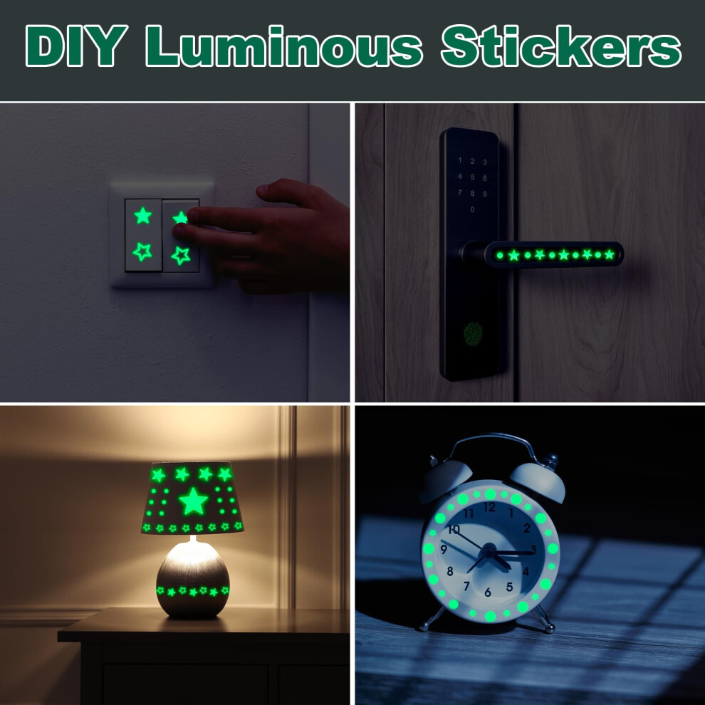 Echocube 1503Pcs Glow In The Dark Stickers, Realistic Luminous Stars Wall Stickers, Glowing Stars For Ceiling And Walls, Diy Luminous Adhesive Sticke