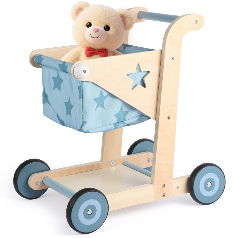 Asweets 2 In 1 Wooden Baby Walker Push And Pull Doll Stroller Shopping