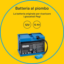 Peg Perego 12V  12Ah Original Rechargeable Battery Color May Vary Schw
