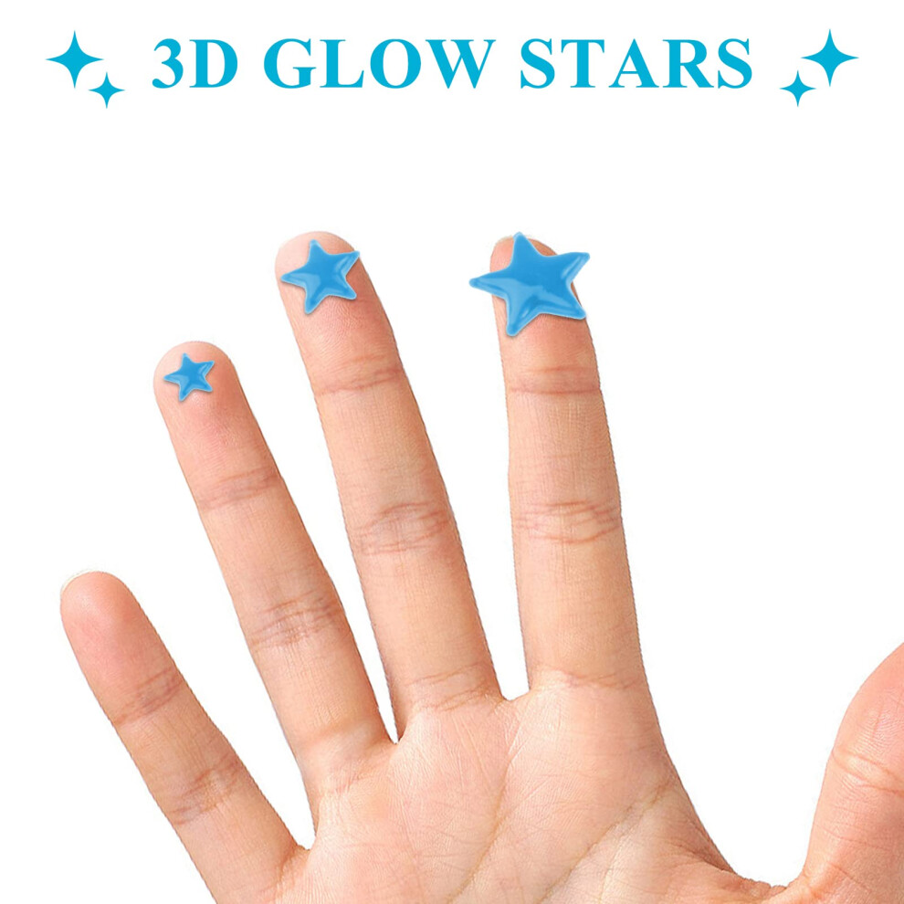 Meschett Glow In The Dark Stars Decals Decor - 633 Pcs Luminous Dot Stars, 3D Starry Glow In The Dark Stickers For Ceiling Or Wall, Kids Bedroom Decor