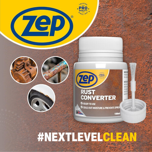 Zep Rust Converter and Neutraliser with a brush for easy application 100ml 1