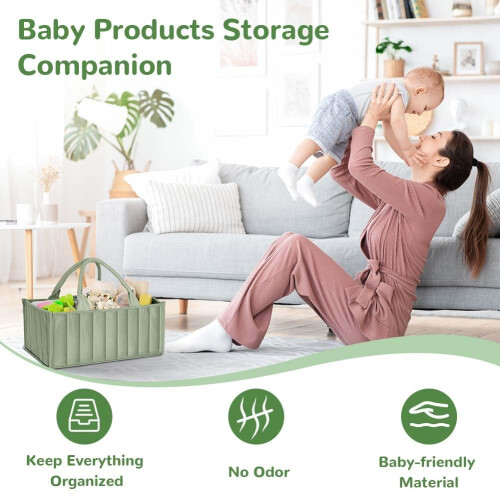 HAGOT Nappy Caddy Baby Diaper Caddy Organizer Foldable Bag Organizer w